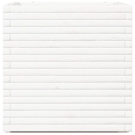 vidaXL Donica ogrodowa, biała, 70x70x72 cm, lite drewno sosnowe