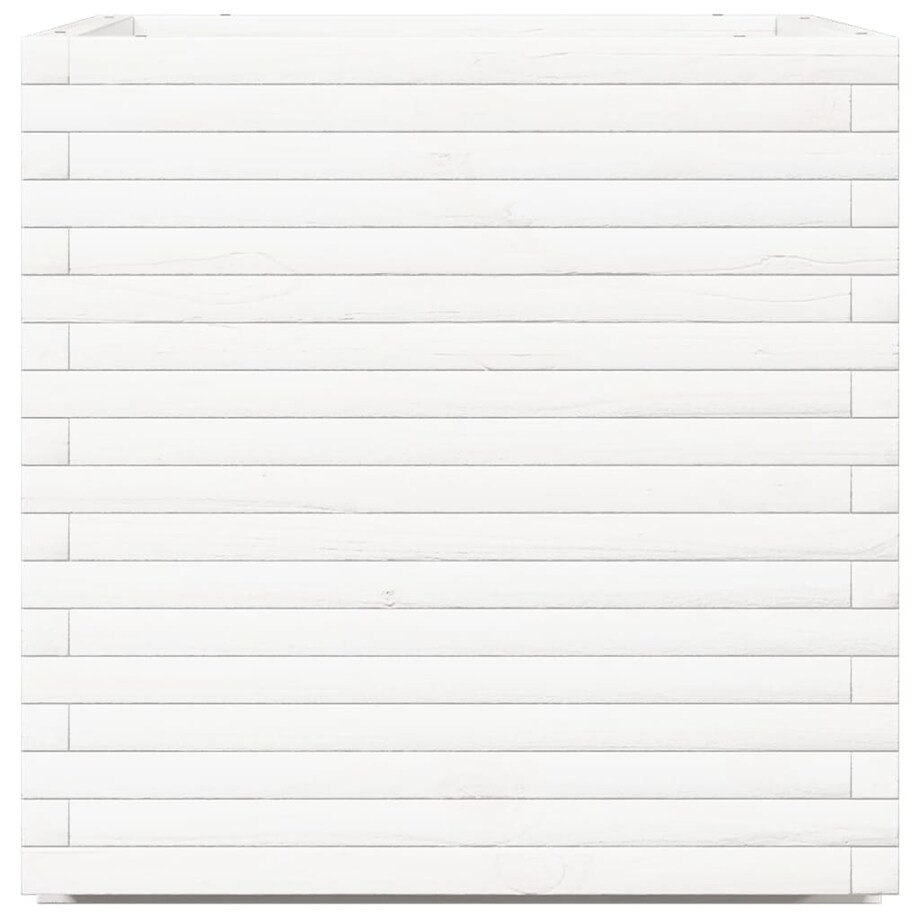 vidaXL Donica ogrodowa, biała, 70x70x72 cm, lite drewno sosnowe