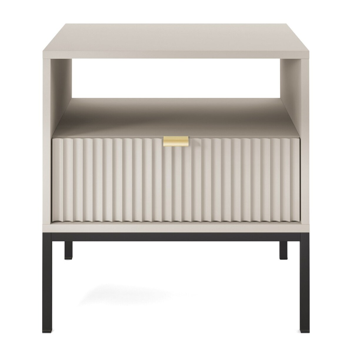 Szafka nocna NEW do sypialni - kaszmirowa+ st. czarny