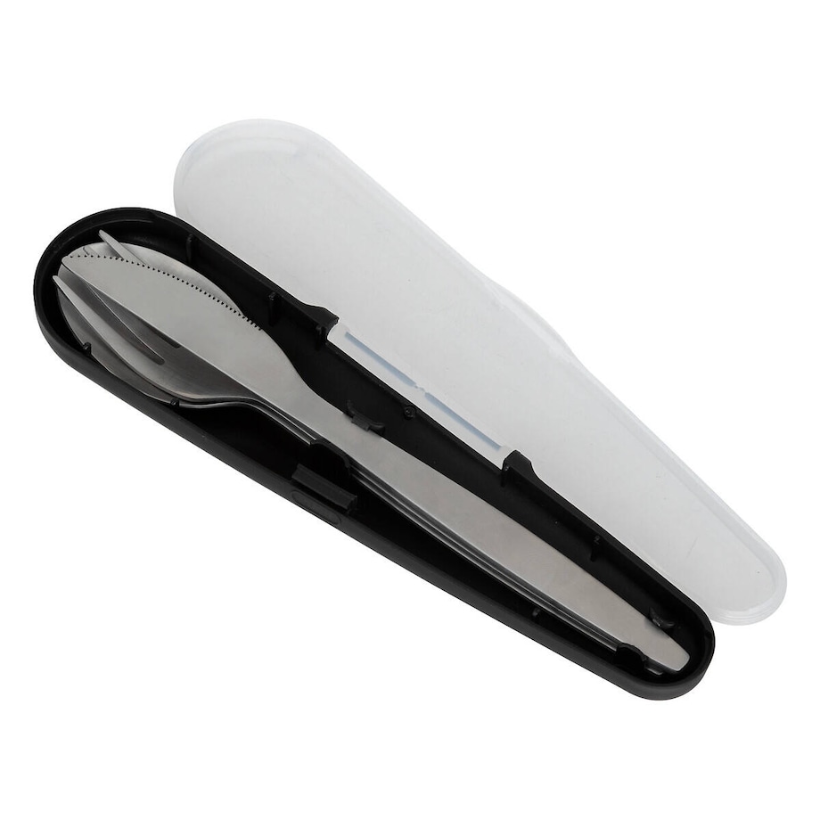 Sztućce turystyczne w etui: widelec, łyżka, nóż ze stali nierdzewnej