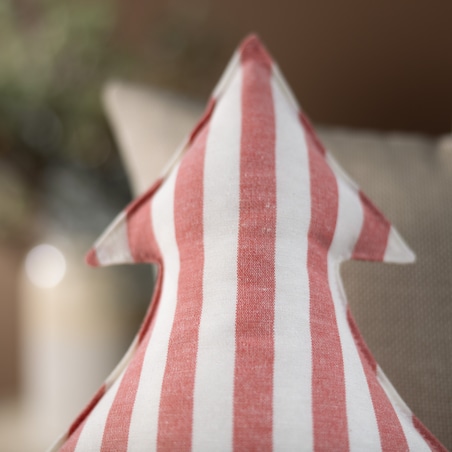 Poduszka Choinka 38x40cm, czerwono-białe pasy (1,5cm), 38x40x8cm, Quadro