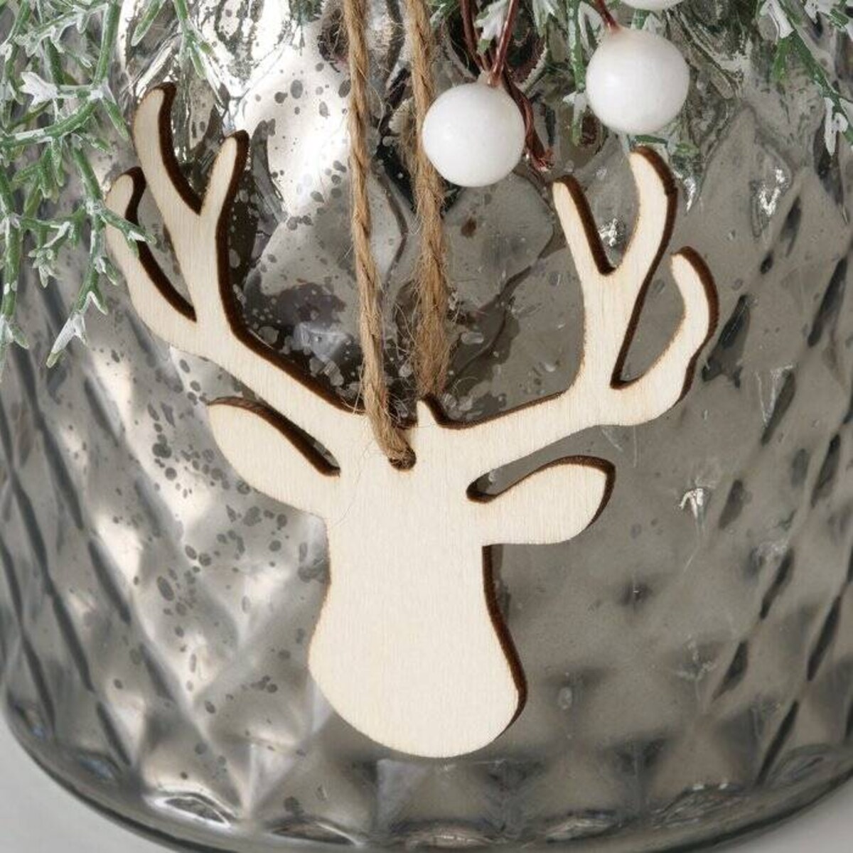 Świecznik słoik ze stroikiem WILKA, wys. 16 cm