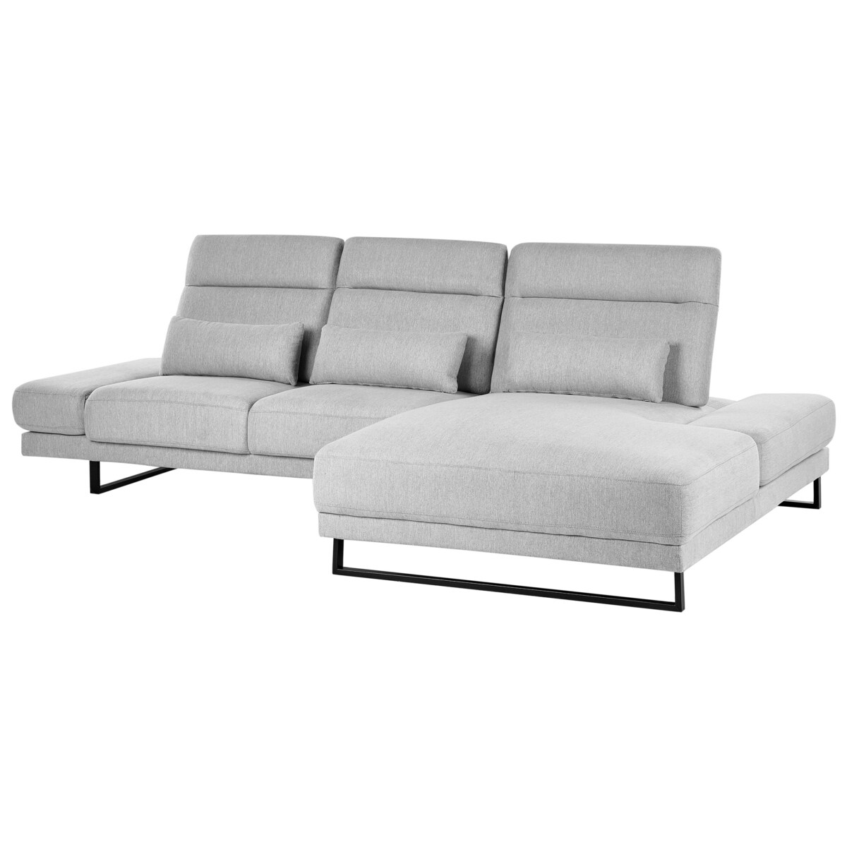 Narożnik IKAST Jasnoszary dla 4 osób Lewostronny