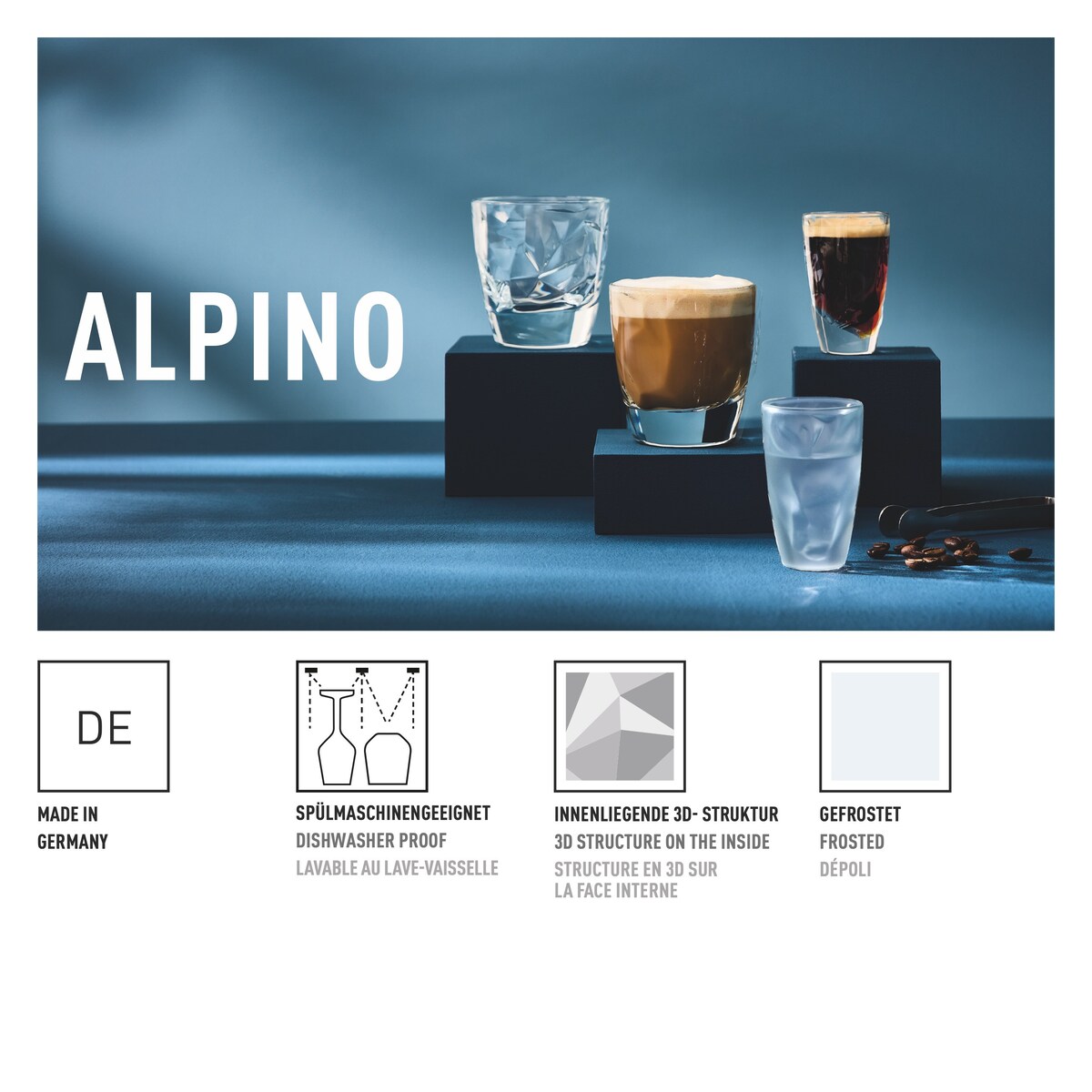 Ritzenhoff Alpino Espresso Zestaw 2 Kryształowych szklanek do Espresso kieliszków do nalewki wódki shotów szkło mleczne nr2