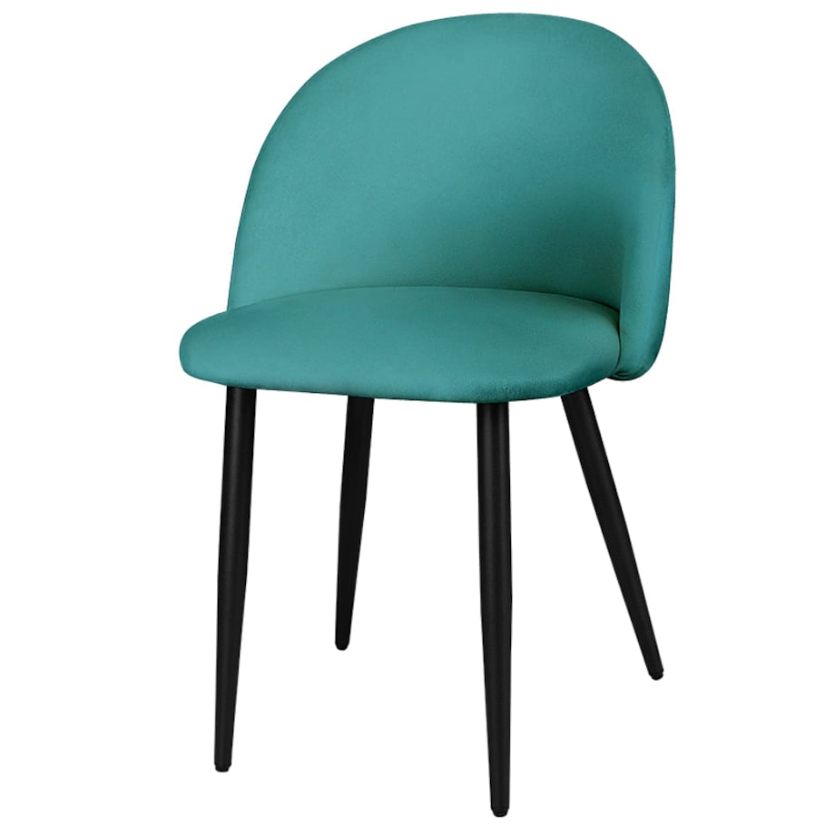 Krzesło tapicerowane do salonu jadalni welurowe zielone velvet