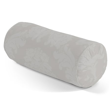 Poduszka wałek z zakładkami, liście akantu na jasno-popielatym tle , Ø20 x 50 cm, Damasco