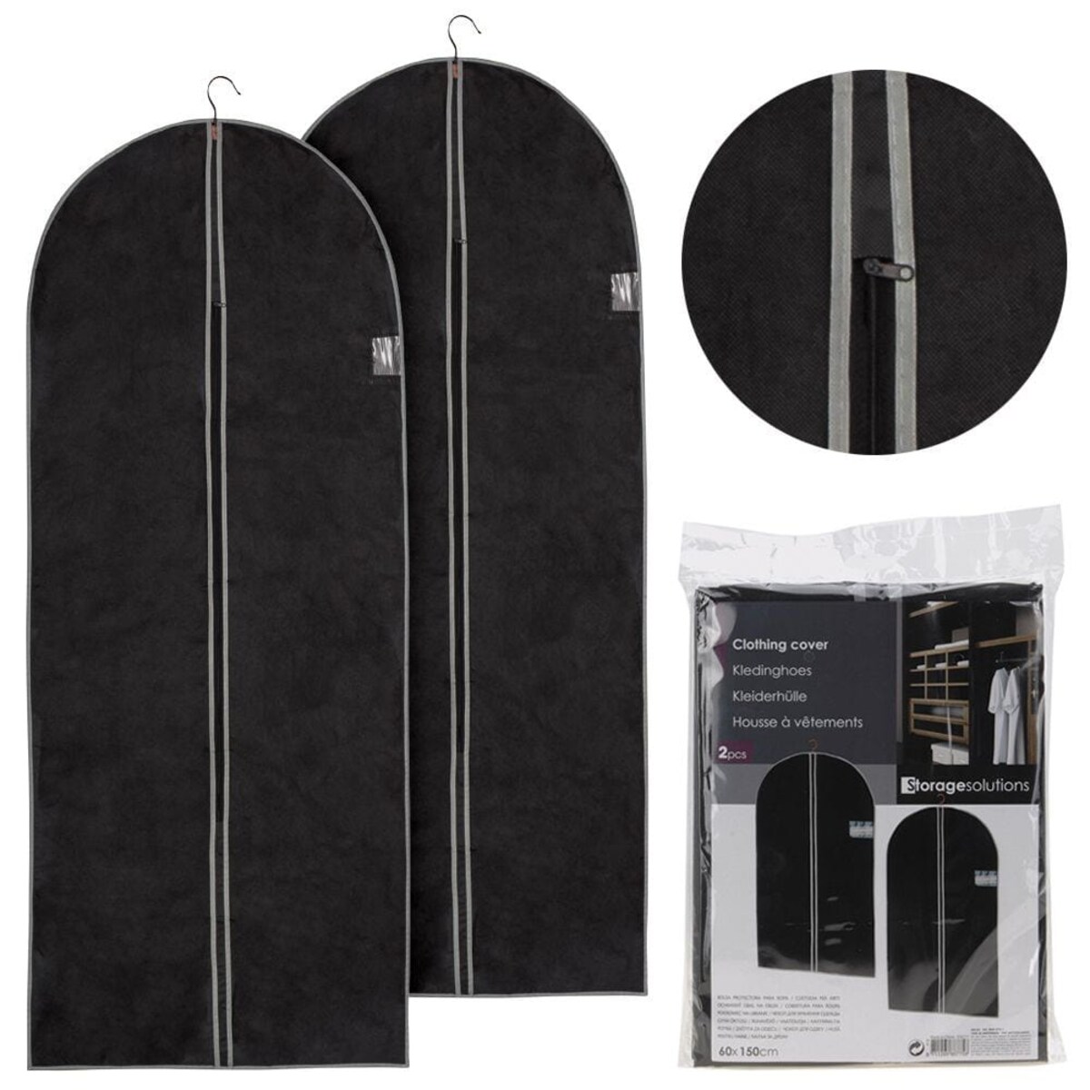 Pokrowiec na ubrania – 2 sztuki 150x60 cm w komplecie