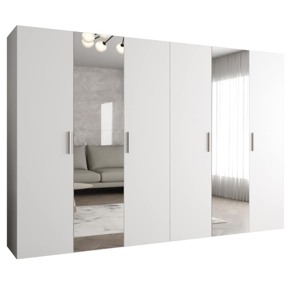 Szafa uchylna otwierana BARI 2 300 wys. 202 cm Biały + u. Srebrny