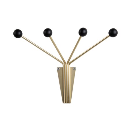 Wieszak na ubrania na ścianę NEPTUNE, złoty, 11,5 x 21 x 30 cm