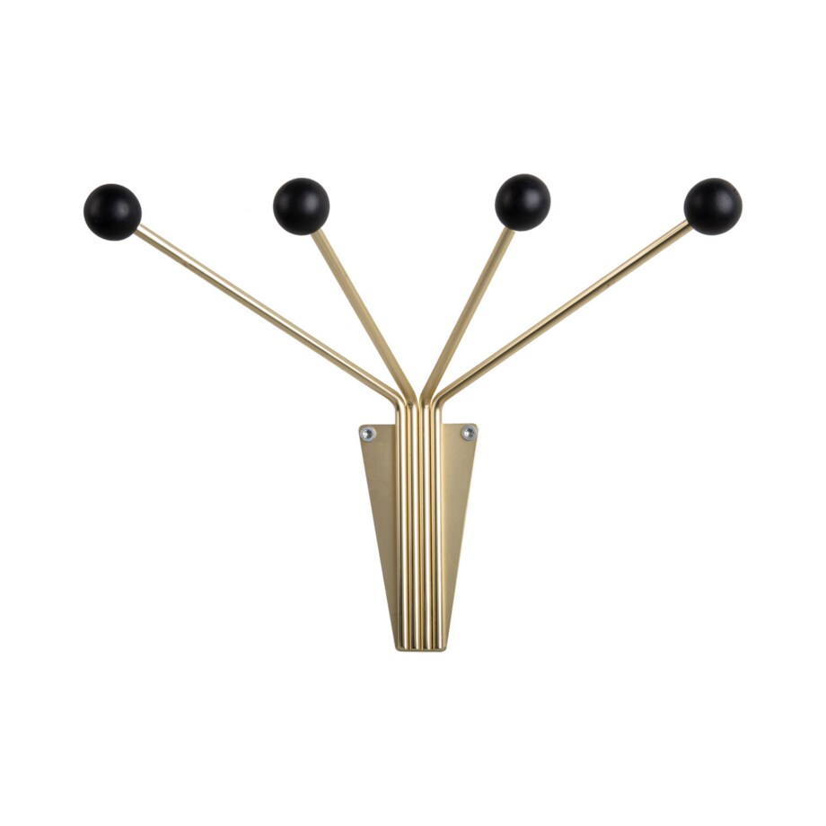 Wieszak na ubrania na ścianę NEPTUNE, złoty, 11,5 x 21 x 30 cm