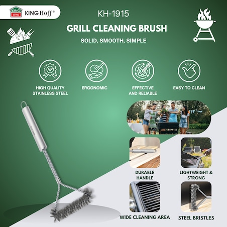 Szczotka do czyszczenia grilla, stal nierdzewna, KINGHOFF