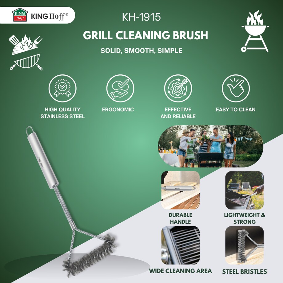 Szczotka do czyszczenia grilla, stal nierdzewna, KINGHOFF
