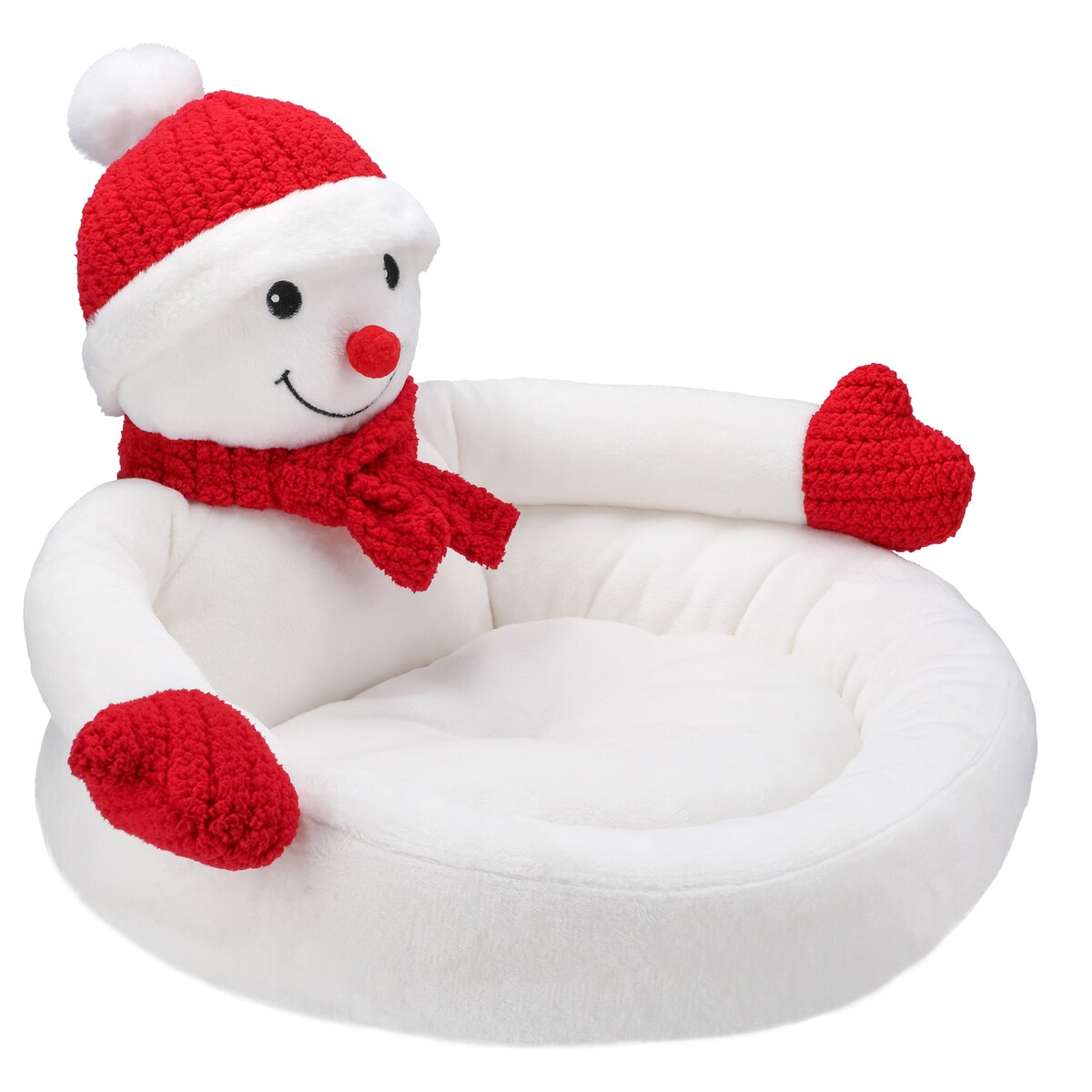 Legowisko Dla Psa Kota Zwierzę Świąteczne Miękkie Poduszka Bałwan 50X50