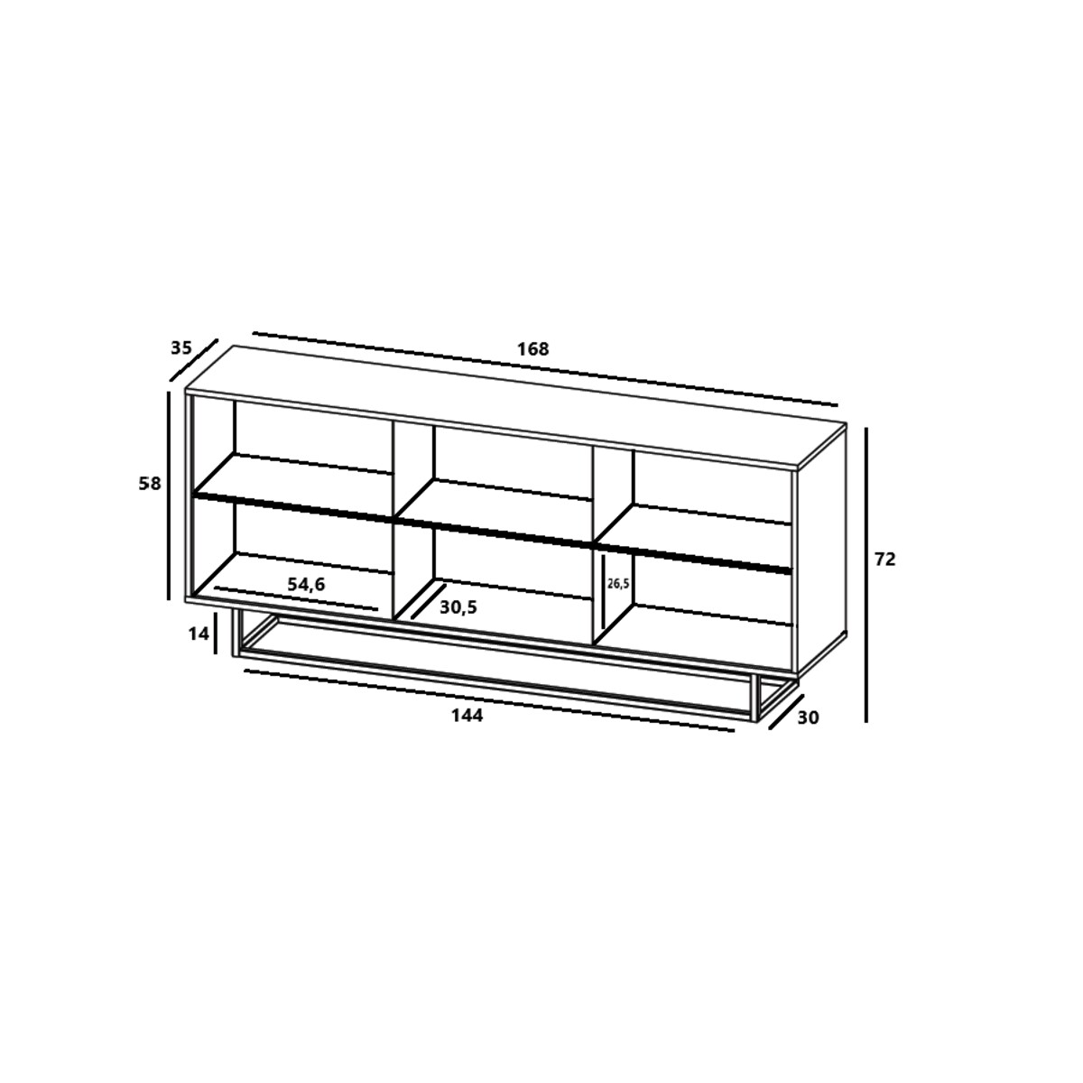 Komoda Loft Szafka RTV Industrialna Dąb Wotan Grafit MAT 168 cm