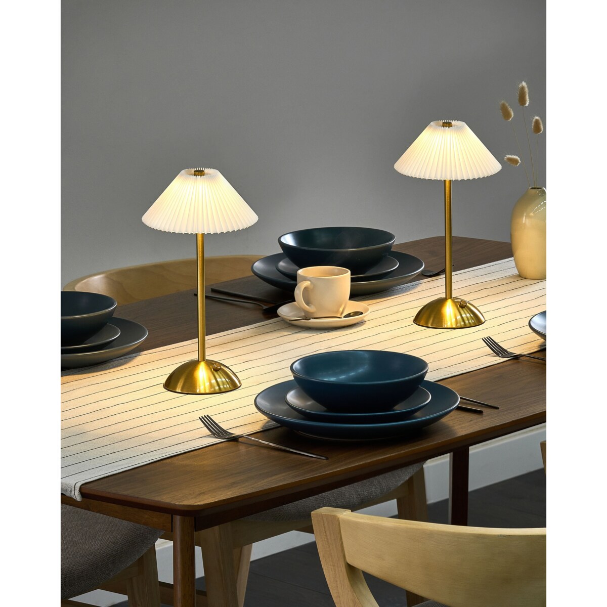 Zestaw 2 bezprzewodowych lamp stołowych LED RUBA Ze ściemniaczem Metal Złoty