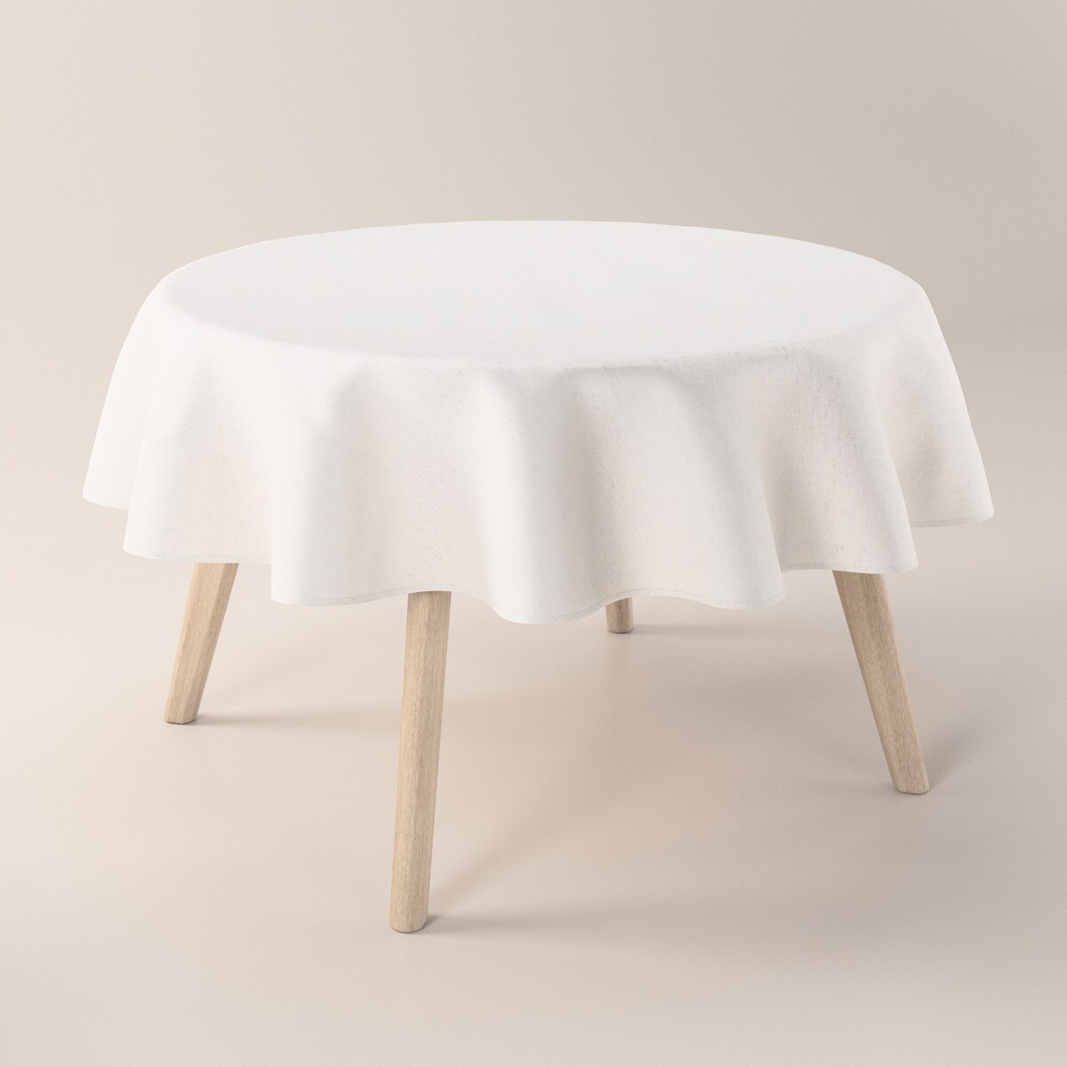 Obrus okrągły 130 x 130 cm beżowy melanż