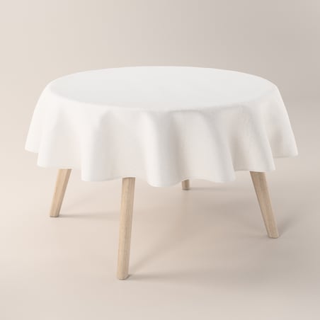 Obrus okrągły 130 x 130 cm beżowy melanż