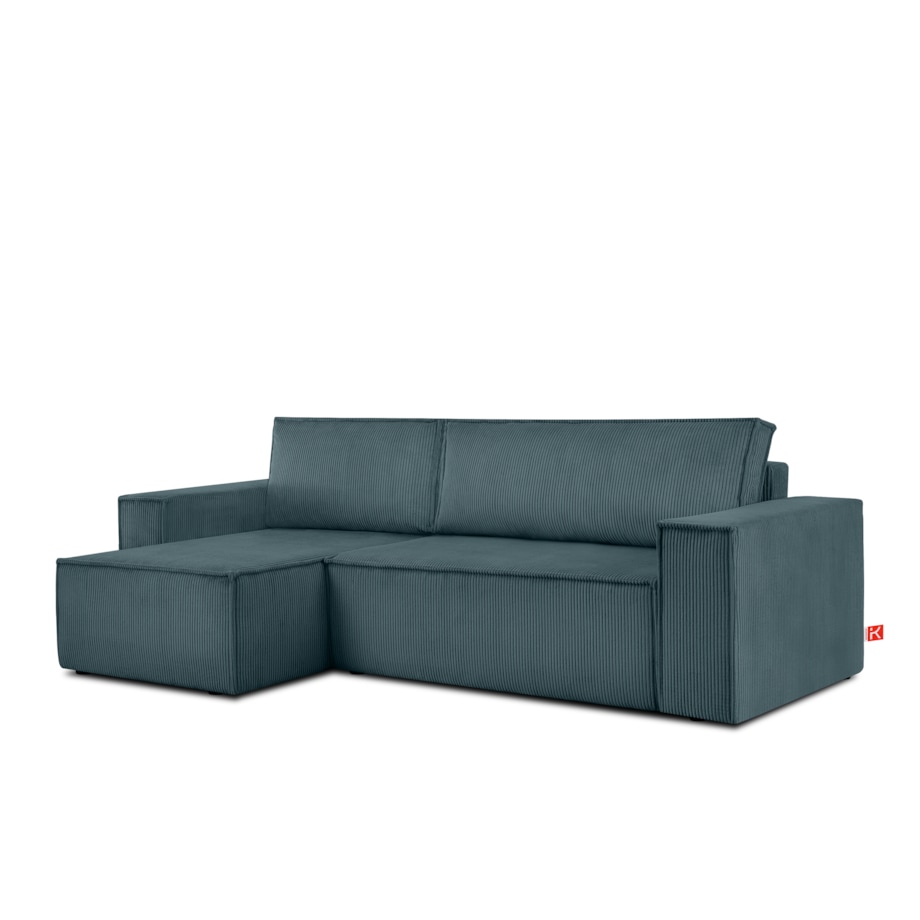 KONSIMO NAPI Narożnik uniwersalny z funkcją spania, niebieski prawy/lewy