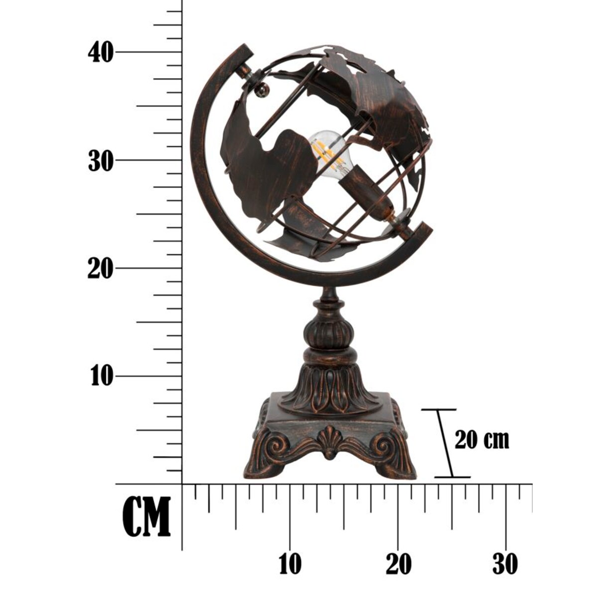 Lampa stołowa World Industry, żelazo, 24 x 20 x 40 cm, 1 x E14, do salonu i sypialni, Mauro Ferretti
