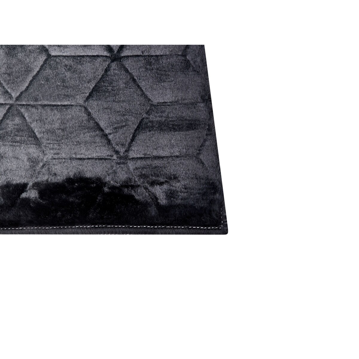 Dywan sztuczne futro królika 80 x 150 cm czarny THATTA