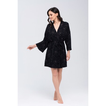 Szlafrok Koi Beżowo-Czarny Beżowo-Czarny, S