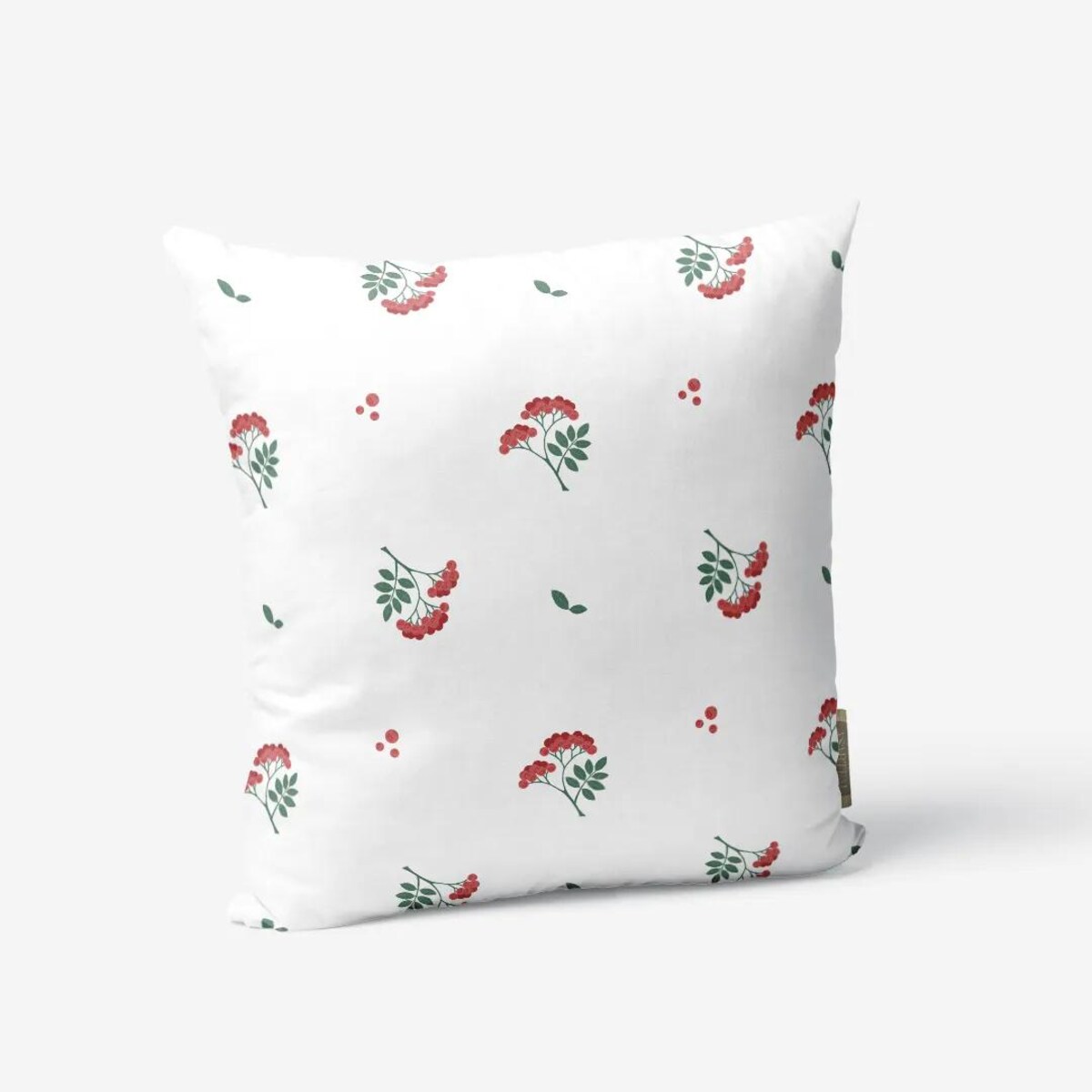 Poduszka świąteczna - jarzębinowe gałązki