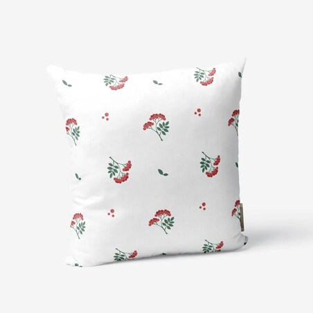 Poduszka świąteczna - jarzębinowe gałązki