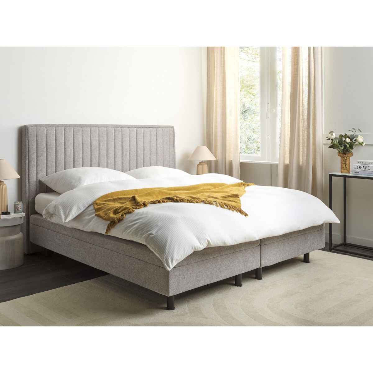 Łóżko regulowane DUKE II 180 x 200 cm Jasnoszary