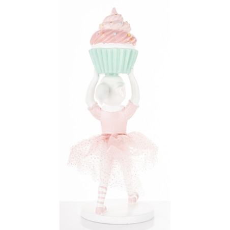 Dekoracja - króliczka w tiulowej spódniczce 30x11x11 cm GUDRUN-2 z muffinką