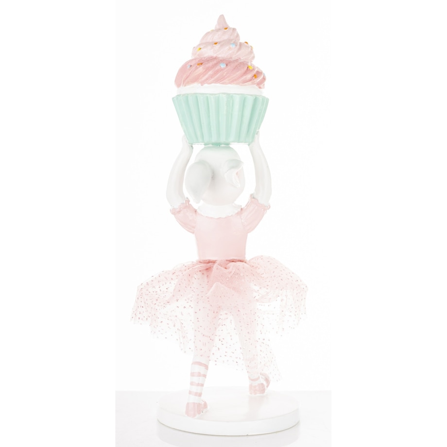 Dekoracja - króliczka w tiulowej spódniczce 30x11x11 cm GUDRUN-2 z muffinką