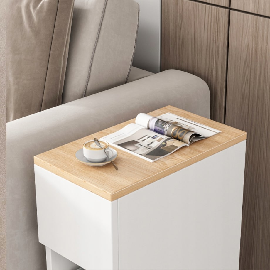 Szafka nocna wąska z szufladą stolik z półką nowoczesny loft sypialni 60 cm