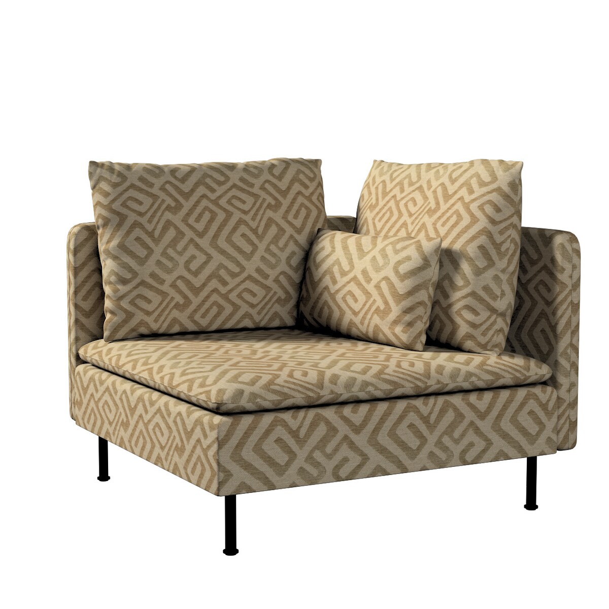 Pokrowiec na sekcję narożną Söderhamn, kawowe wzory na beżowym tle, 99 x 93 x 83 cm, Cosy Home