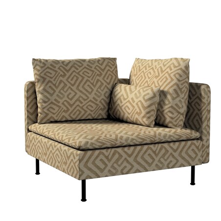 Pokrowiec na sekcję narożną Söderhamn, kawowe wzory na beżowym tle, 99 x 93 x 83 cm, Cosy Home