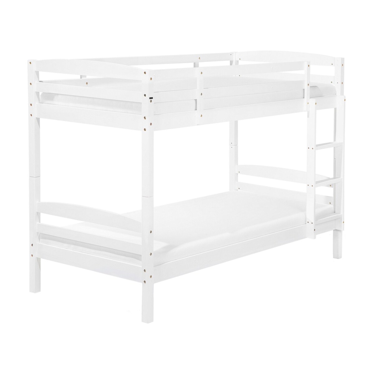 Łóżko piętrowe z szufladami drewniane 90 x 200 cm białe REGAT