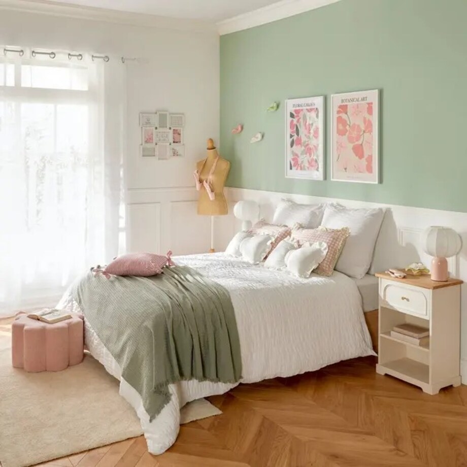 Pufa w kształcie kwiatka, jasnoróżowa, Fleur, 30x50 cm