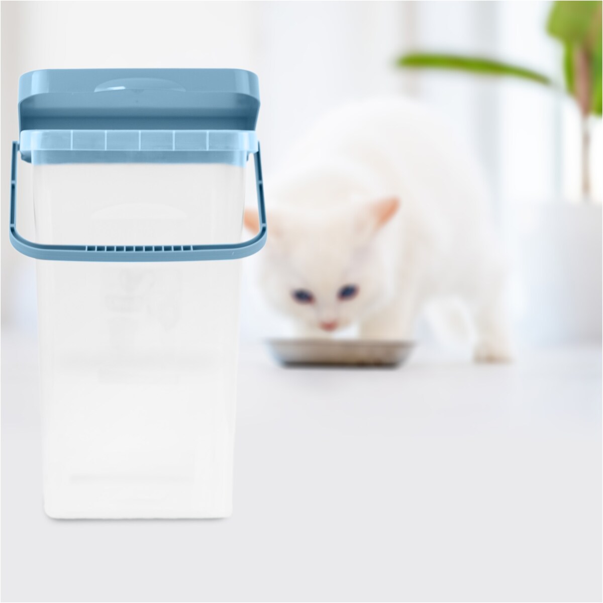 Pojemnik Plastikowy Na Karmę Proszek Z Klapą Pokrywką 10 L Niebieski