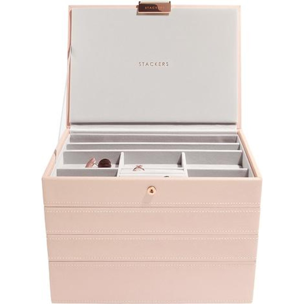 Szkatułka na biżuterię Stackers poczwórna classic różowa różowe złoto