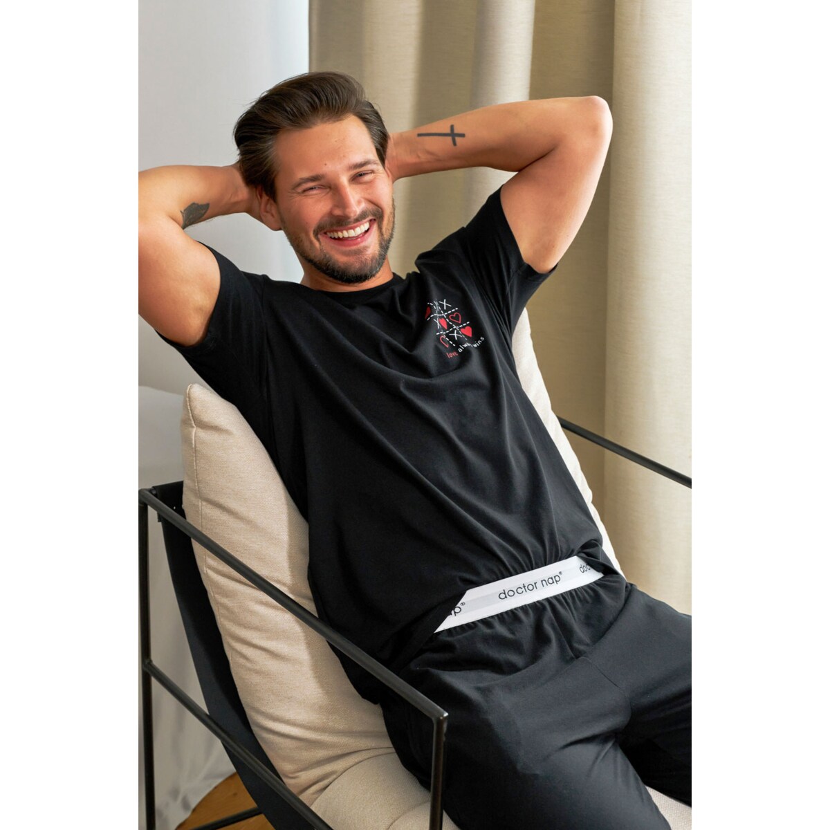 Piżama kolor czarny PMB.7134.BLACK - XL