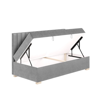 Mesonica Łóżko Chill, linie szare, 90x200