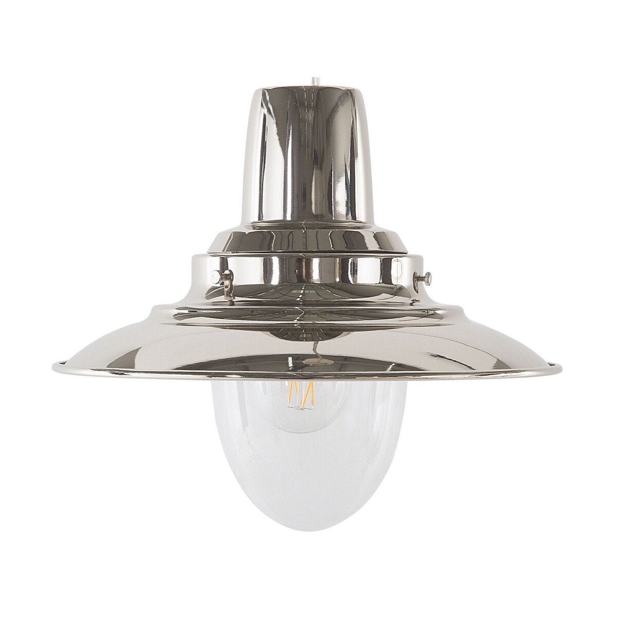 Lampa wisząca metalowa srebrna PINEGA