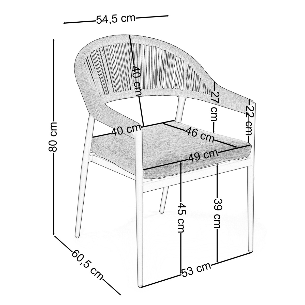 Zestaw mebli ogrodowych aluminiowe nowoczesne BELIZE LUX biało szare