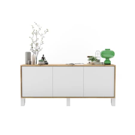 Komoda Loft Szafka RTV Industrialna Dąb Wotan Biały MAT 168 cm