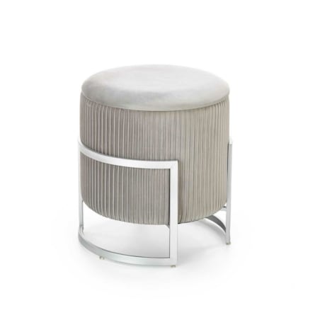 PUFA OKRĄGŁA Darbi szara ZE SCHOWKIEM srebrna podstawa