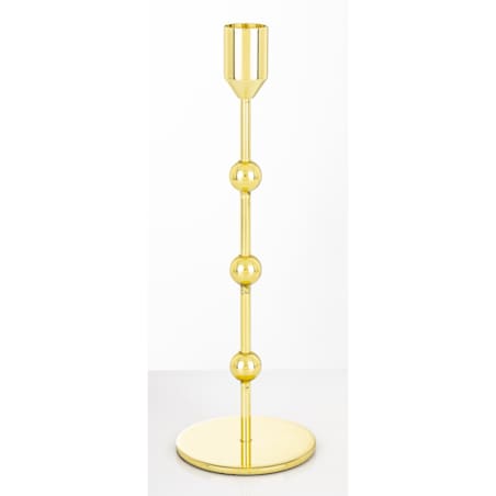 Świecznik metalowy złoty 24x8 x8 cm SOTILLE z 3 kulkami