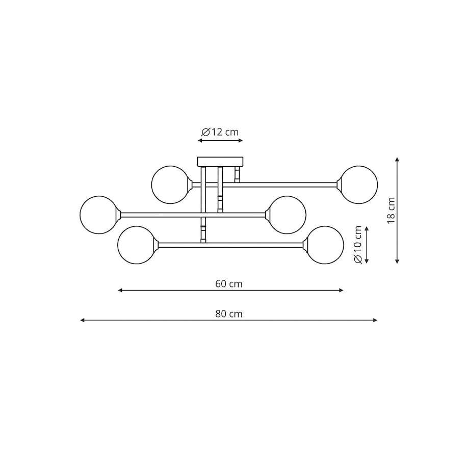 Loftowa lampa sufitowa Dorado LP-002/6C szklane kule molekuły złote białe