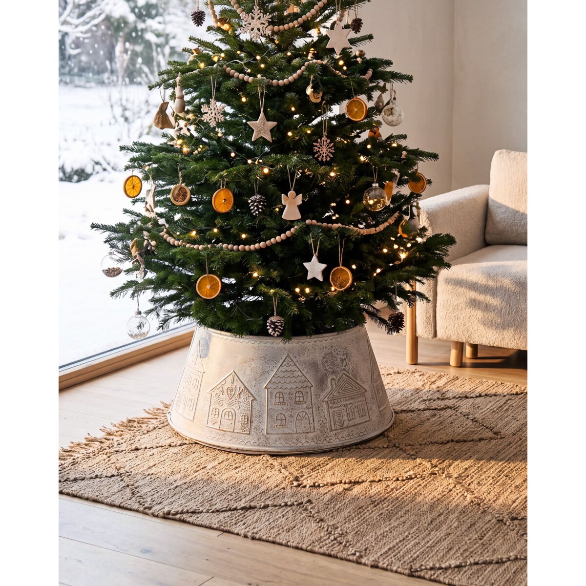 Osłonka pod choinkę HEINOLA 72 cm Złamana biel