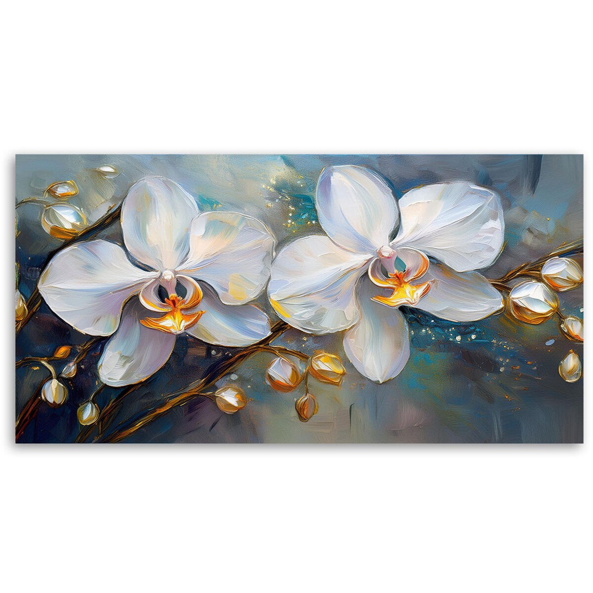 Obraz do salonu sypialni na ścianę Orchidea Storczyki Białe Kwiaty 120x60