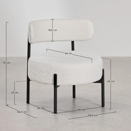 Krzesło tapicerowane bouclé, kremowy, Anisa