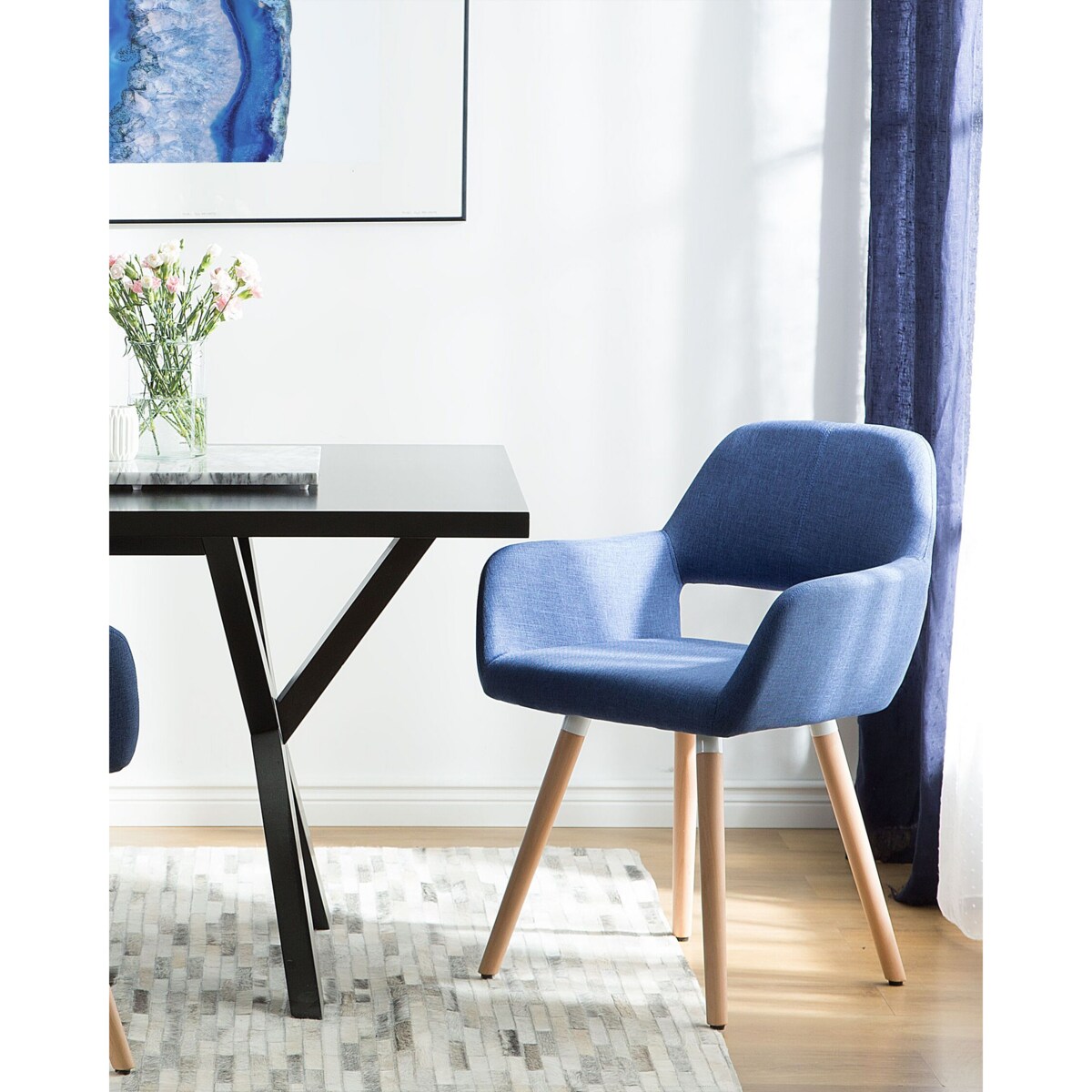 Zestaw 2 krzeseł do jadalni CHICAGO Granatowy