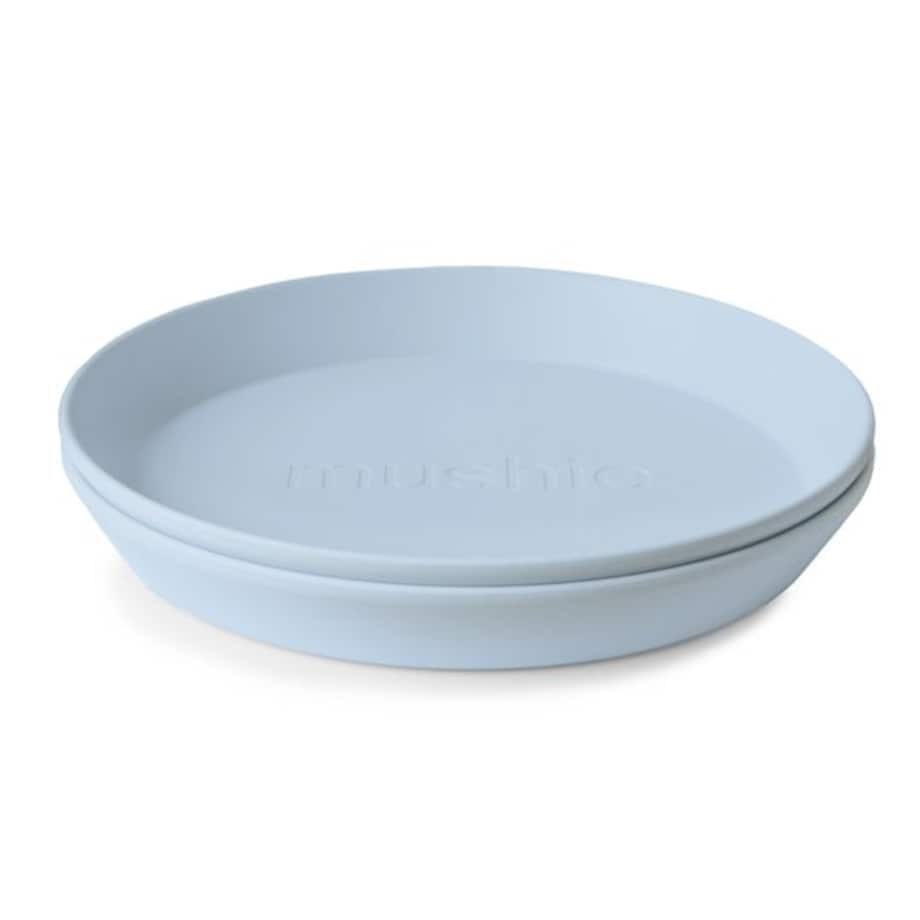 Mushie Talerzyki dla dzieci okrągłe 2-pak Powder Blue